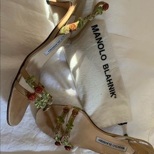 Manolo Blahnik Napa sandal/ halter back